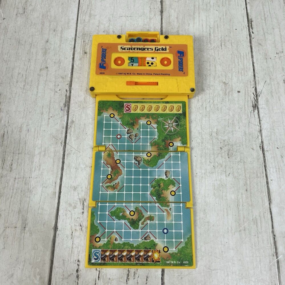 Vintage 1987 Milton Bradley Flipsiders Game Scavengers Gold 100% Complete
